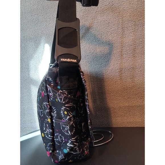 Yak Pak Crossbody Messenger Bag Peace Signs Multicolored Waterproof Canvas - Picture 4 of 9